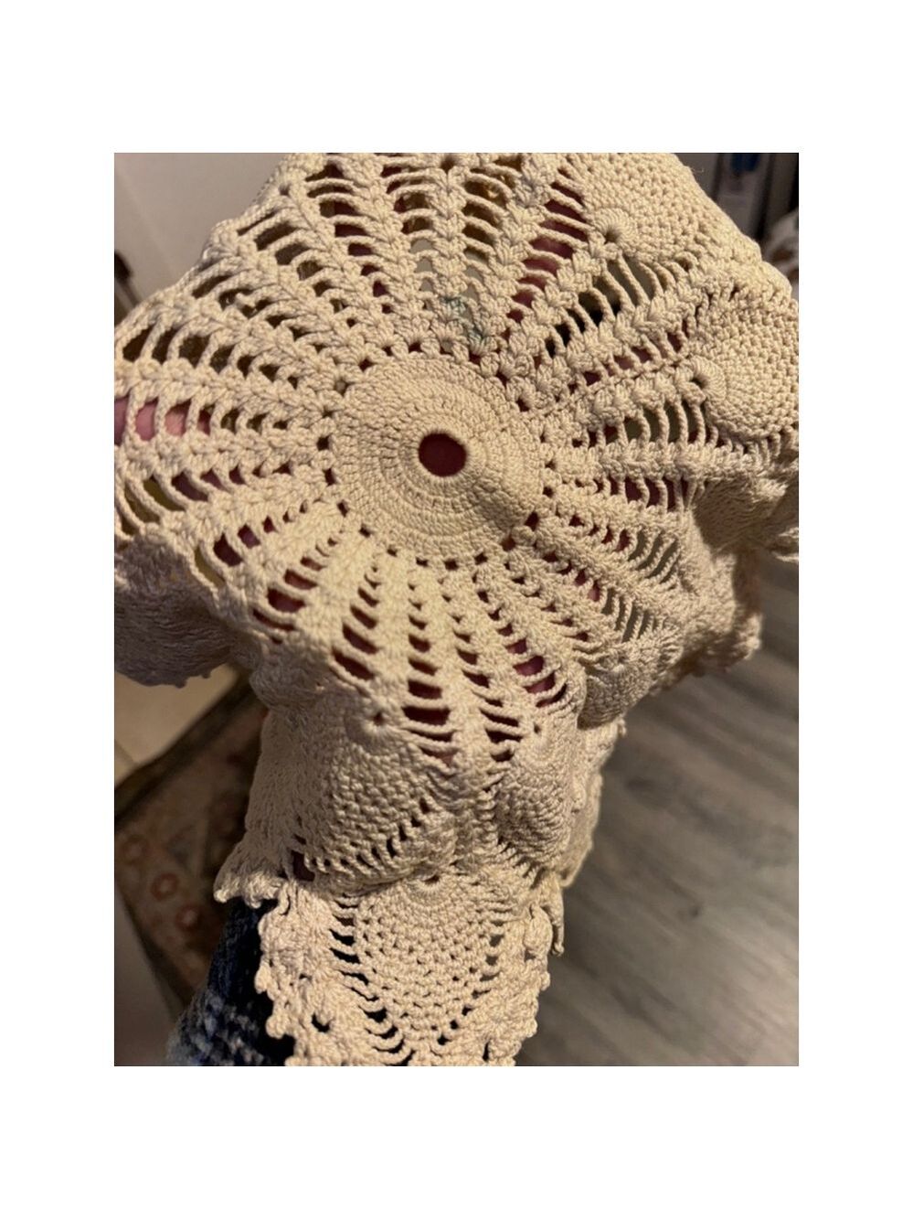 Vintage dollies, eight piece, different sizes, dainty pink old lace - Picture 3 of 13